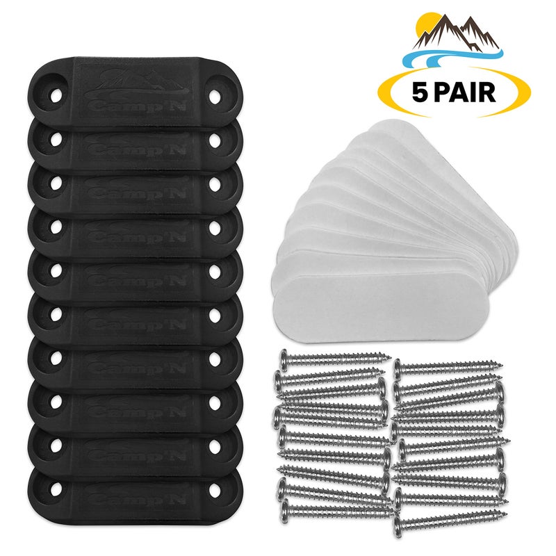 Camp'N RV Magnetic Door Catch - Black 5-Pair - Strong Magnetic Hold, Rust Proof, Black OEM, Includes Mounting Tape & Hardware - Ideal RV Door Magnetic Catch for Camper Trailer - Image 2